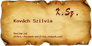 Kovách Szilvia névjegykártya