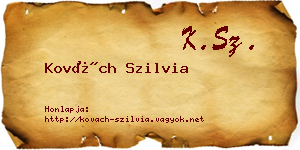 Kovách Szilvia névjegykártya