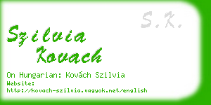 szilvia kovach business card