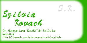 szilvia kovach business card